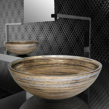 GRAFFITI Ø 40 - Countertop round glass washbasin by Glass Design - view 3